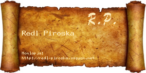 Redl Piroska névjegykártya